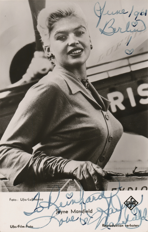 Lot 722 Jayne Mansfield Signed Photograph
