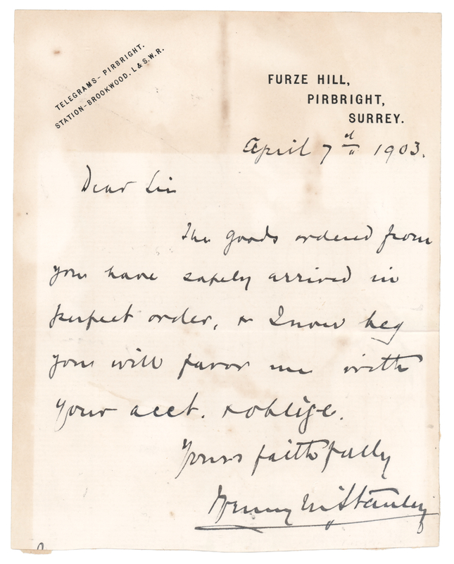 Lot 304 Henry M. Stanley Autograph Letter Signed