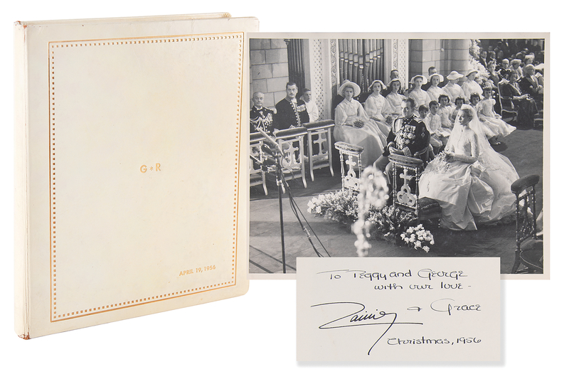 Lot 207 Princess Grace and Prince Rainier's 1956 Wedding Album Presented to Grace's Sister, Peggy Kelly Conlan, with (46) Original Photographs