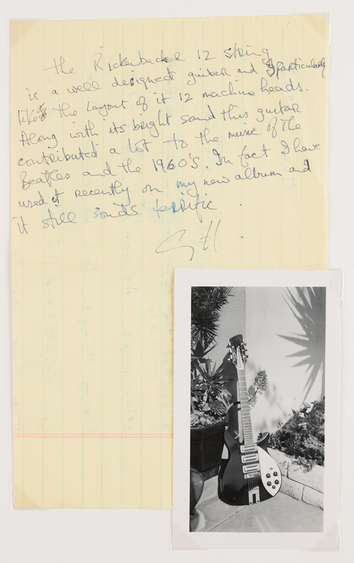 Lot 574 Beatles: George Harrison Autograph Note Signed on His Rickenbacker 12-String Guitar: 