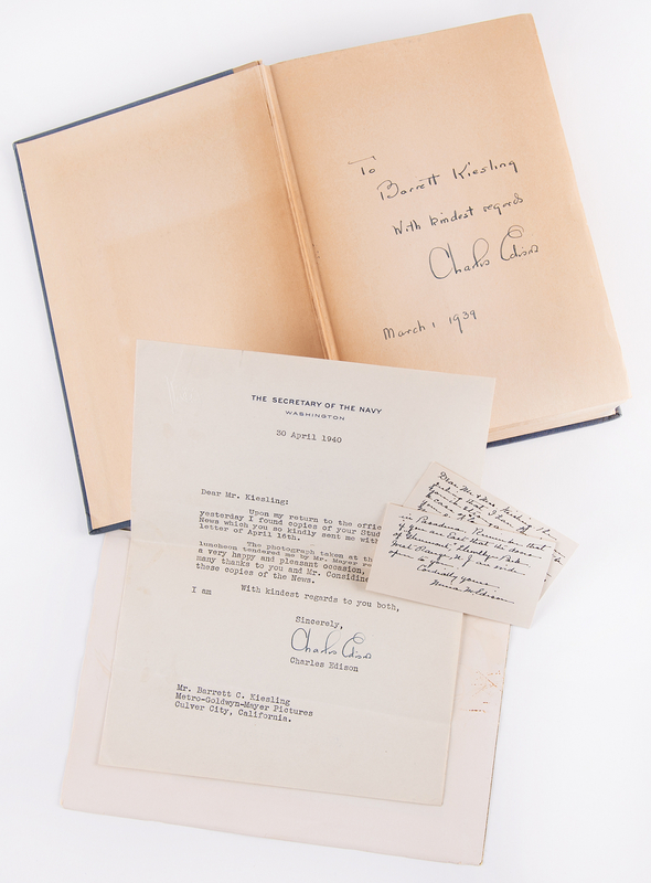 Lot 269 Charles and Mina Edison (3) Signed Items