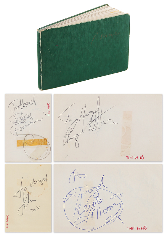 Lot 655 The Who Signatures, with Pete Townshend's Broken Guitar String