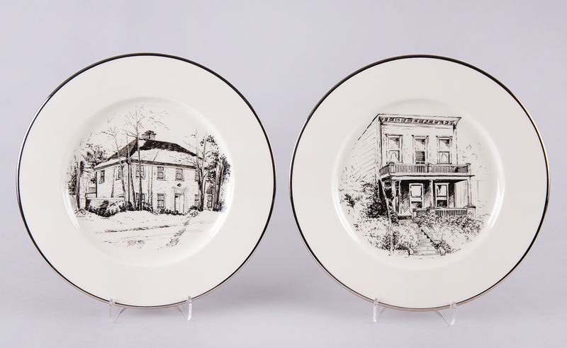 Lot 438 J. Edgar Hoover's (2) Commemorative Plates for His 35th Anniversary as FBI Director