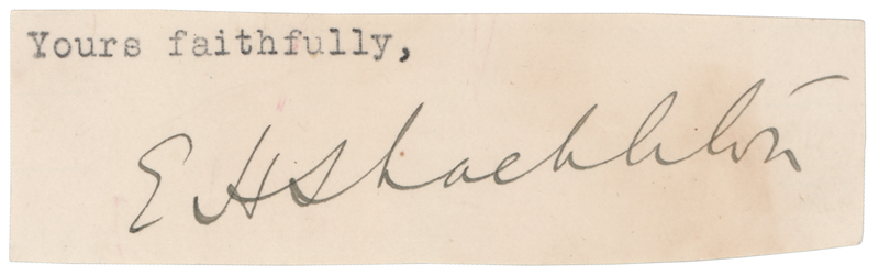 Lot 303 Ernest Shackleton Signature