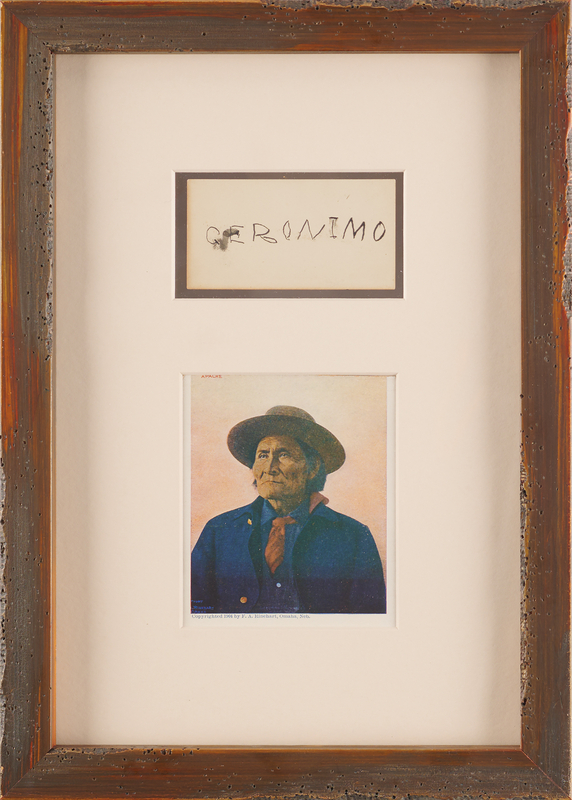 Lot 317 Geronimo Signature on the Calling Card of Fort Sill Officer George A. Purington