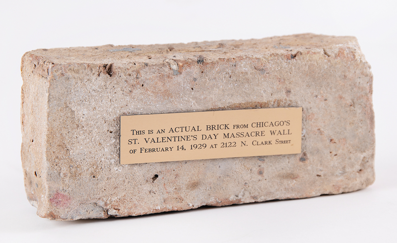 Lot 395 Saint Valentine's Day Massacre Brick with (4) Original Period Press Photographs