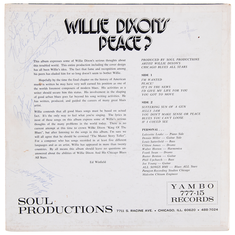 Lot 564 Willie Dixon Signed Album - Willie Dixon's Peace?