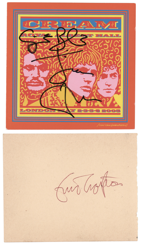 Lot 596 Cream: Eric Clapton Signature and Jack Bruce/Ginger Baker Signed CD Booklet