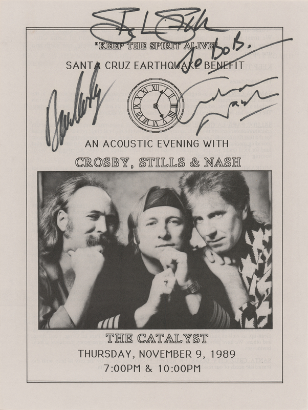 Lot 597 Crosby, Stills, and Nash Signed Program