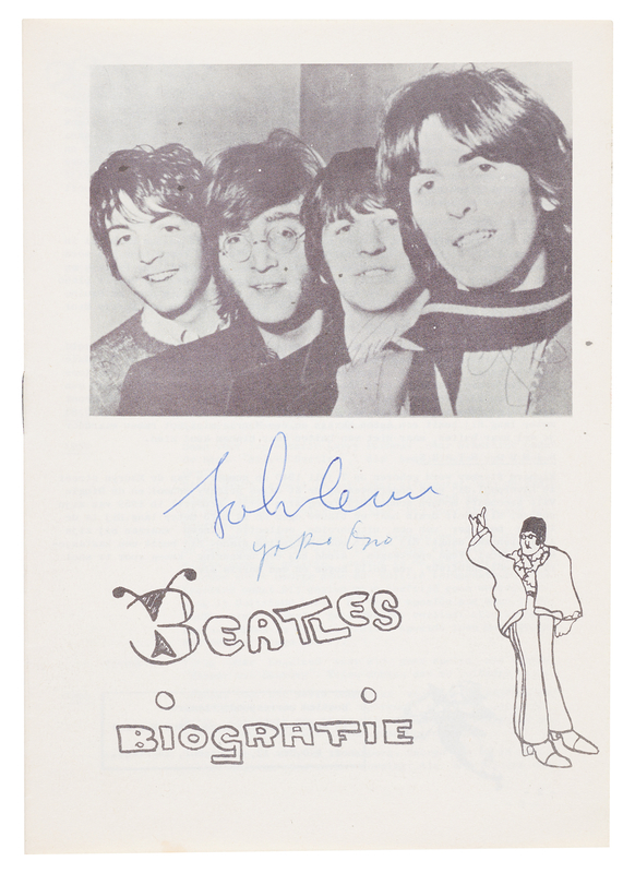 Lot 582 Beatles: John Lennon and Yoko Ono Signed Dutch Beatles Fan Club Magazine from the Amsterdam Bed-In for Peace (1969)