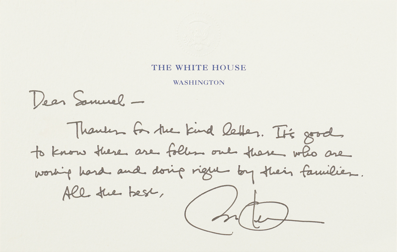 Lot 97 Barack Obama Autograph Letter Signed as President