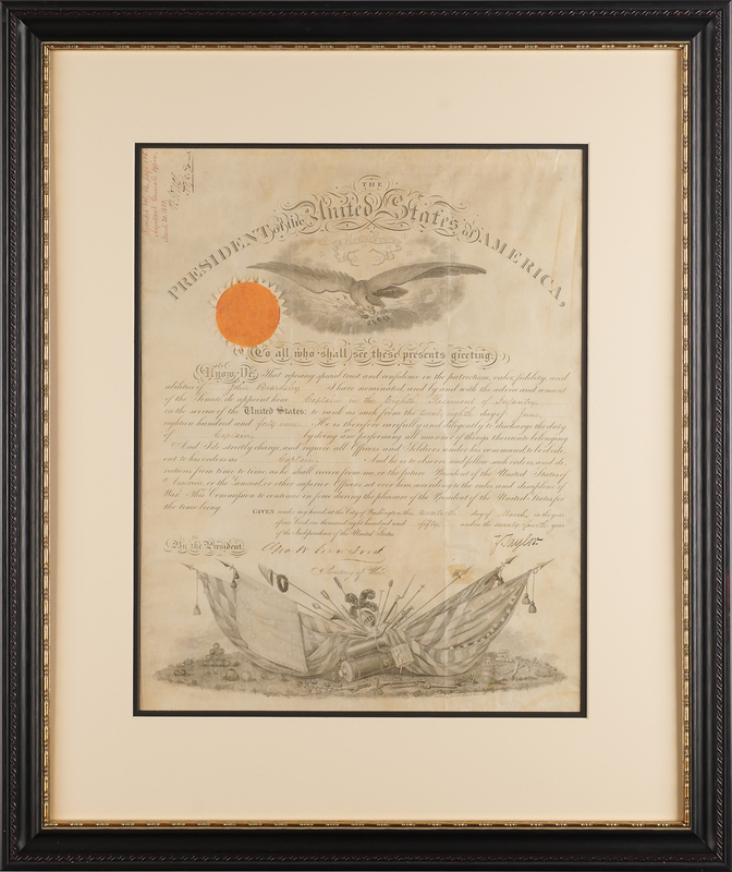 Lot 17 Zachary Taylor Document Signed as President, Commissioning a Mexican-American War Veteran as 