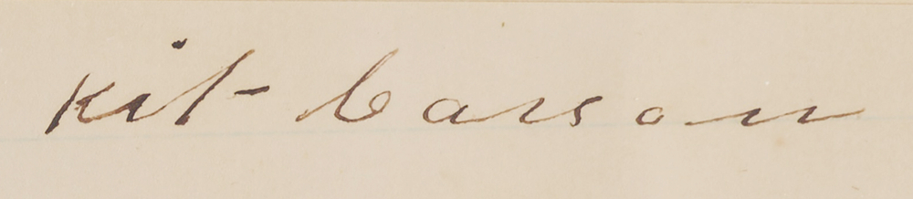 Lot 316 Kit Carson Signature