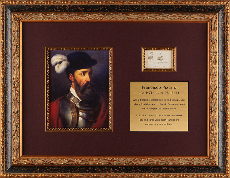 Lot 144 Francisco Pizarro Autograph Fragment with Double Rubric Signature