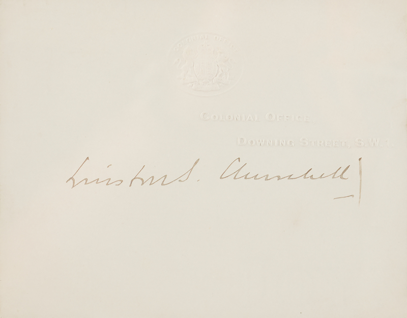 Lot 139 Winston Churchill Signature