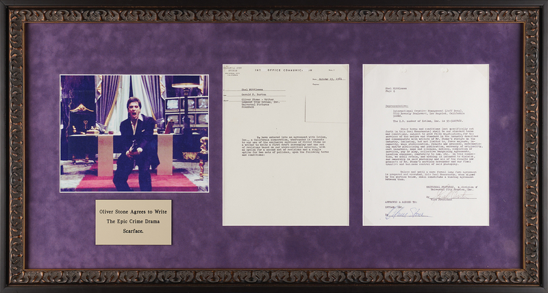 Lot 744 Oliver Stone Document Signed for Scarface