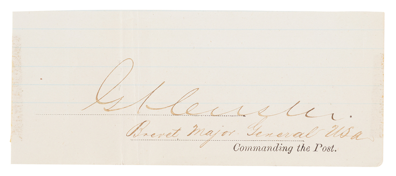 Lot 471 George A. Custer Signature