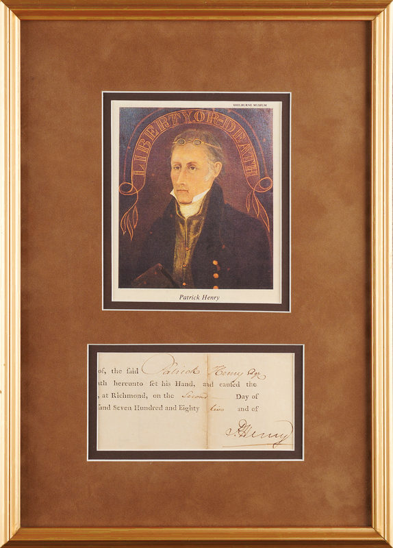 Lot 119 Patrick Henry Signature