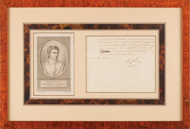 Lot 484 Napoleon Letter Signed, Concerning Imperial Court Administration