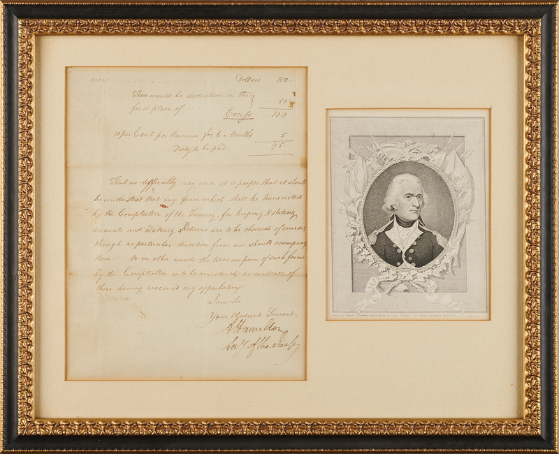 Lot 118 Alexander Hamilton Letter Signed as Secretary of the Treasury, Clarifying the Calculation of Duties in 1790