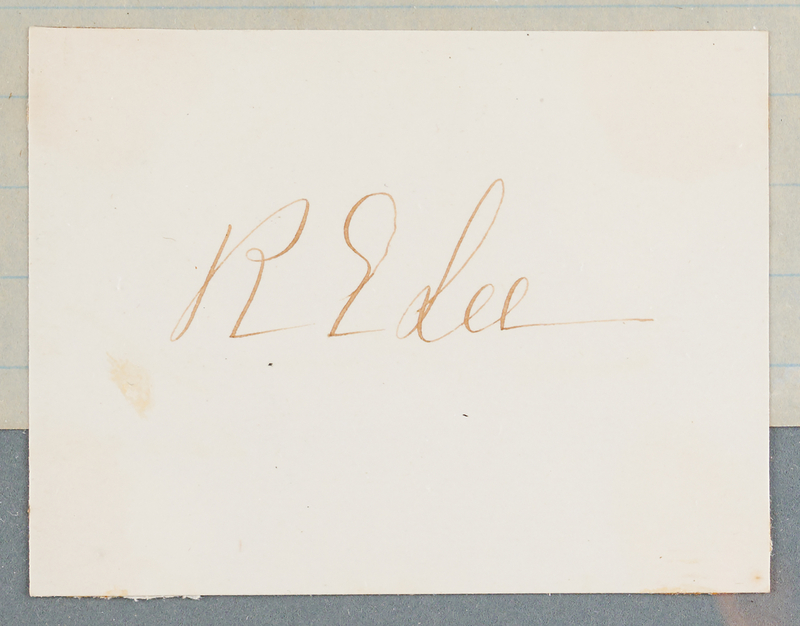 Lot 470 Robert E. Lee Appomattox Surrender Display with Contemporary Manuscript Copy of General Order No. 9, Parole Pass, Signature, and Hair