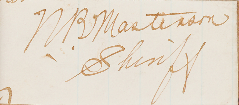 Lot 318 Bat Masterson Signature - Rare Autograph of the Dodge City Icon