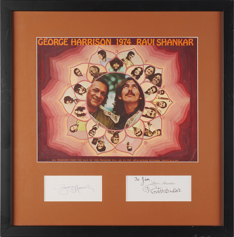 Lot 578 Beatles: George Harrison and Ravi Shankar Signatures