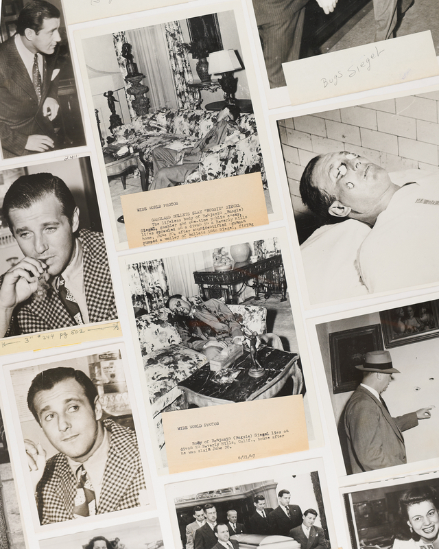 Lot 365 Bugsy Siegel Collection of (13) Original Vintage Press Photos Documenting His Life, Assassination, and Aftermath