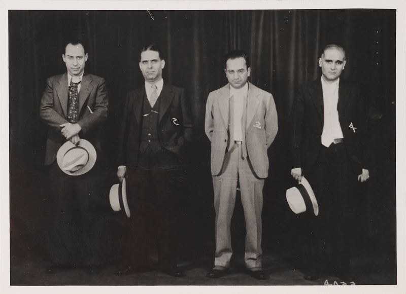 Lot 368 Capone Gang 1932 Police Identification Photograph of Frank Rio, Paul Ricca, Michael Costello, and Philip D'Andrea