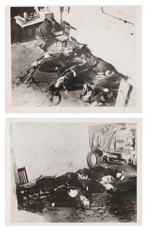 Lot 393 Saint Valentine's Day Massacre (2) Crime Scene Press Photographs