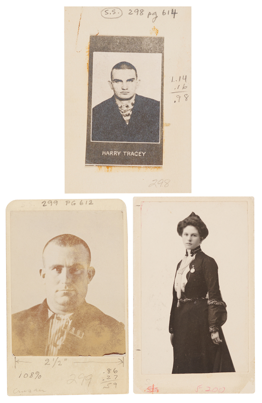 Lot 338 Wild West Outlaws (3) Pinkerton National Detective Agency Identification Cards of Etta Place, William ‘Cowboy’ Cruzan, and Harry Tracy