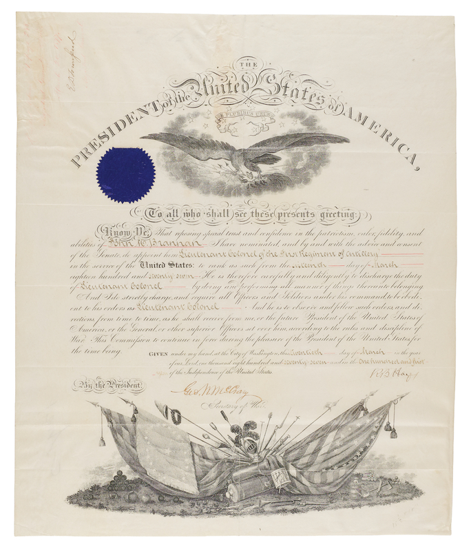 Lot 47 Rutherford B. Hayes Document Signed as President, Appointing a Lieutenant Colonel