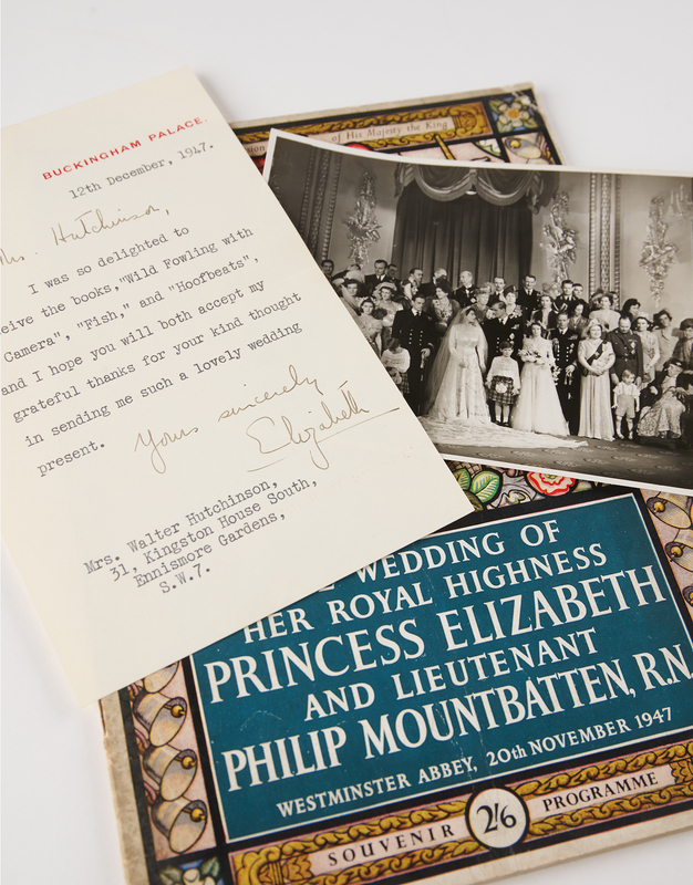 Lot 209 Queen Elizabeth II Typed Letter Signed, Written Three Weeks After Her Marriage to Prince Philip
