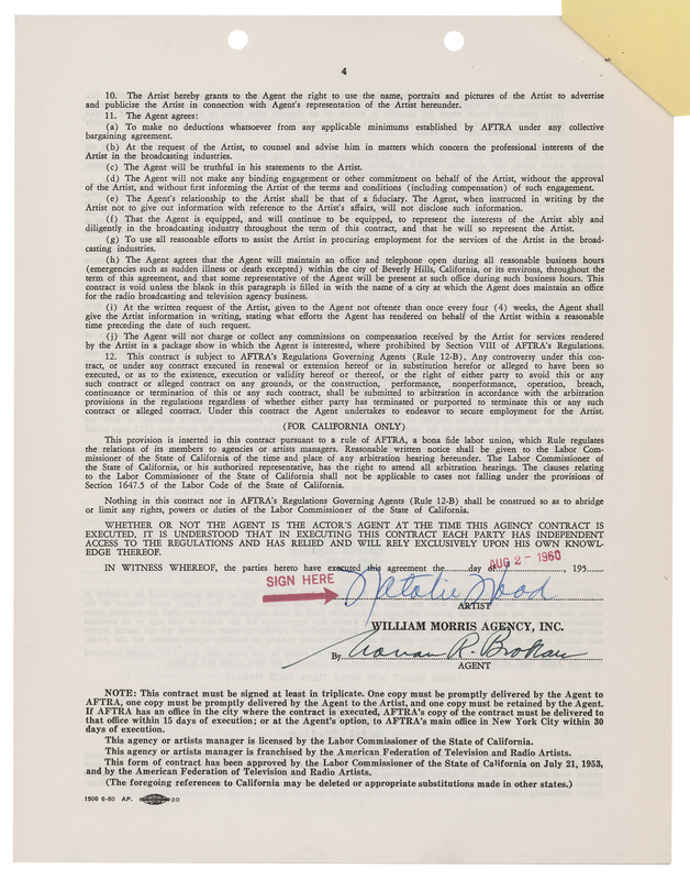 Lot 755 Natalie Wood Document Signed