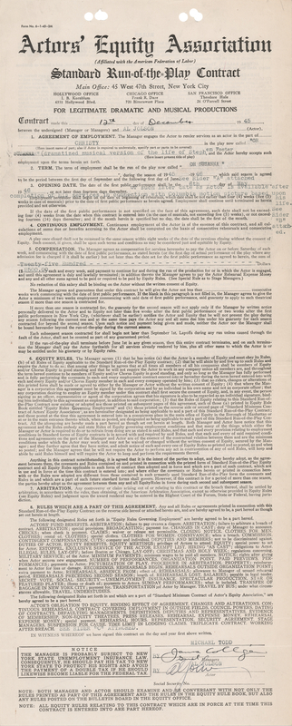 Lot 712 Al Jolson Signed Employment Contract for Oh, Susanna