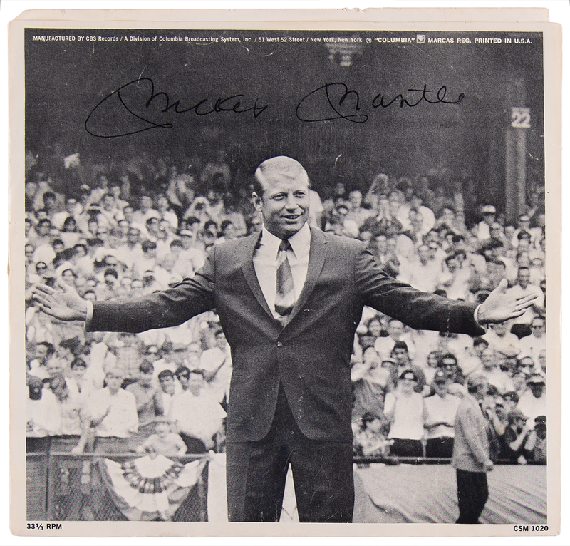 Lot 770 Mickey Mantle Signed Record Picture Sleeve - 'A Day to Remember'