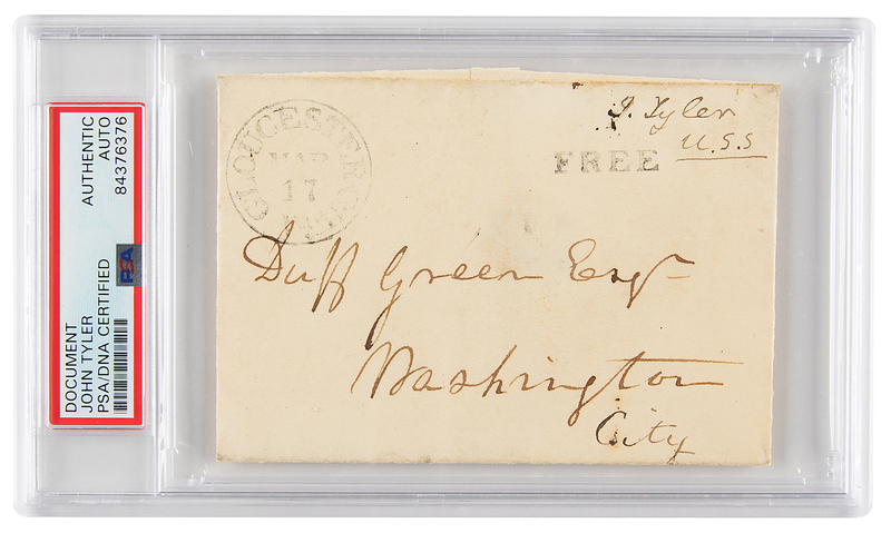 Lot 14 John Tyler Signed Free Frank as a Virginia Senator