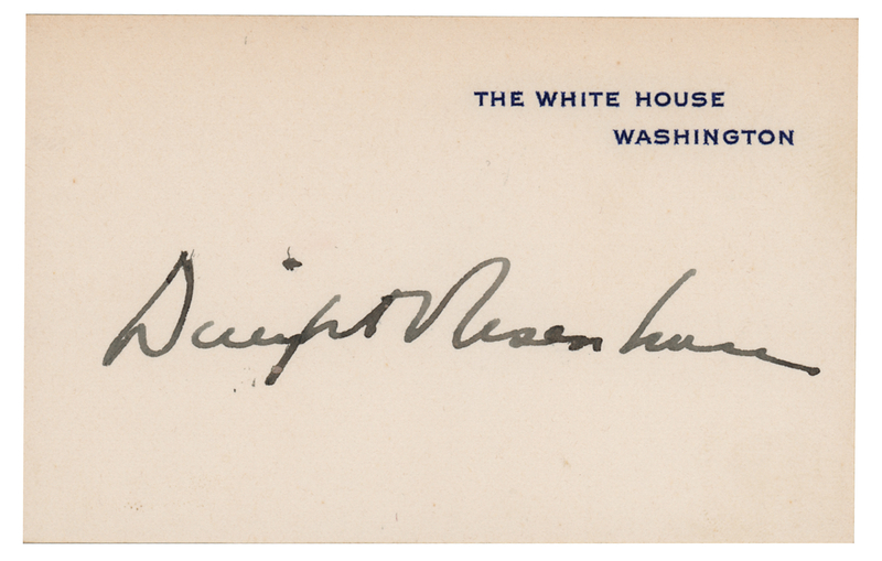 Lot 74 Dwight D. Eisenhower Signed White House Card
