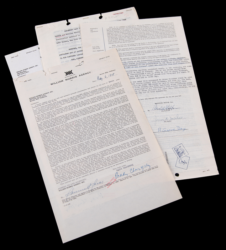 Lot 518 Authors (5) Documents Signed, with James Michener, Gay Talese, and Robert Penn Warren