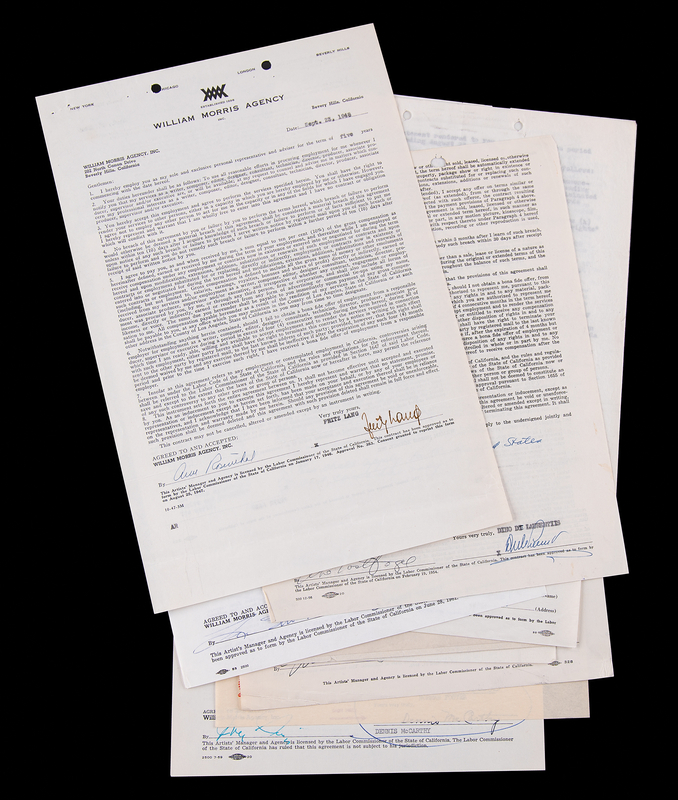 Lot 701 Filmmakers (11) Documents Signed, with Fritz Lang, Ingmar Bergman, Frank Capra, and Cecil B. DeMille