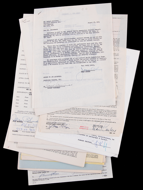 Lot 702 Funny Ladies (19) Documents Signed, with Jean Arthur, Fanny Brice, and Carol Burnett