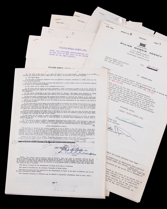 Lot 676 Academy Award Winners for Best Supporting Actor/Actress (10) Documents Signed, with John Houseman, Van Heflin, and Joseph Schildkraut