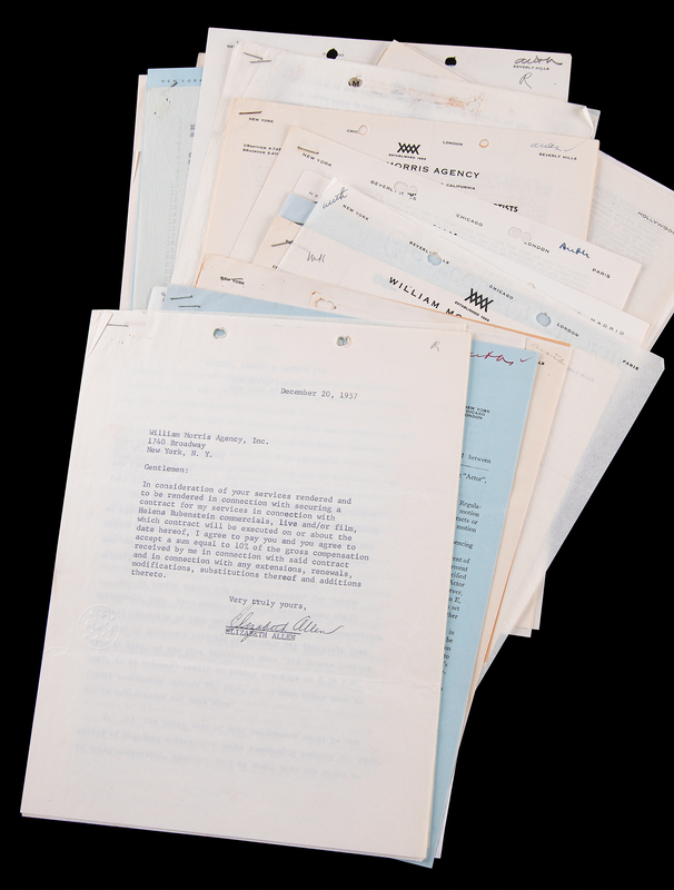 Lot 679 Golden Age Leading Ladies: (44) Documents Signed by Actresses, with Tallulah Bankhead, Carole Landis, and Kim Novak