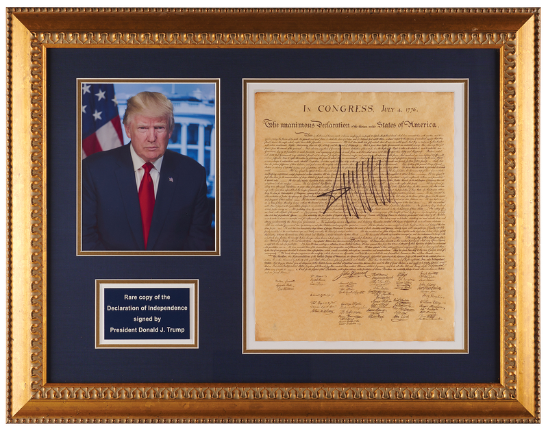 Lot 101 Donald Trump Signed Declaration of Independence