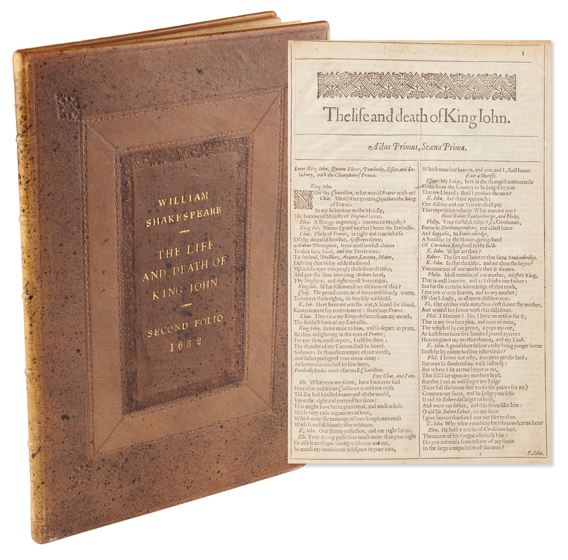 Lot 542 William Shakespeare: The Life and Death of King John (Second Folio, 1632)