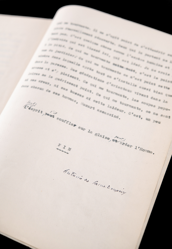 Lot 541 Antoine de Saint-Exupery Hand-Annotated and Signed Typescript Draft for Wind, Sand and Stars