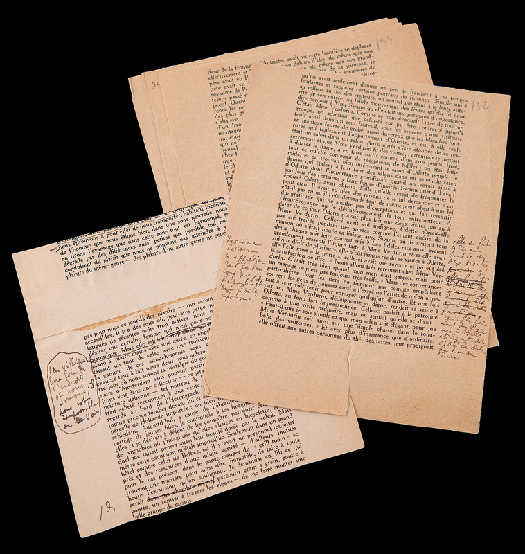 Lot 538 Marcel Proust Hand-Corrected Galley Proof Pages from In Search of Lost Time: 