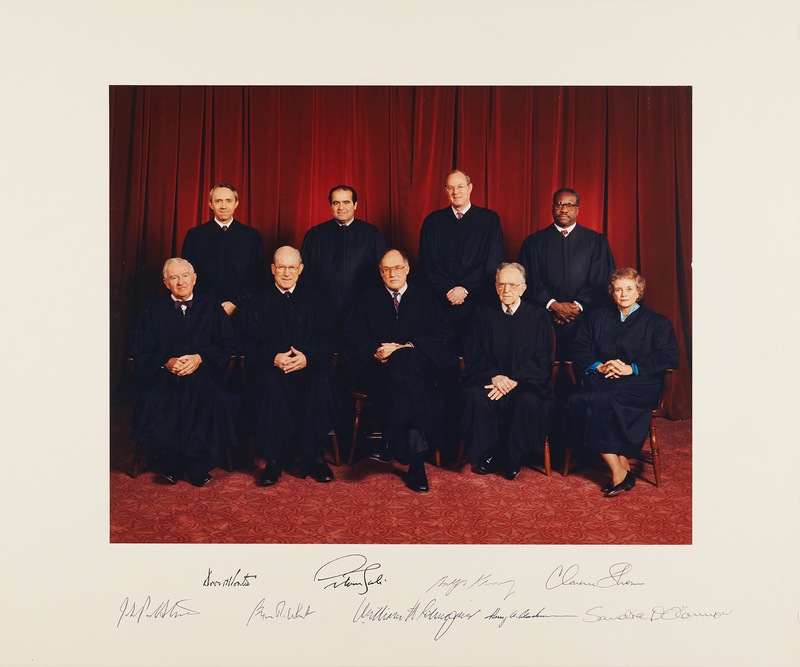Lot 132 Supreme Court: Rehnquist Court Oversized Signed Photograph