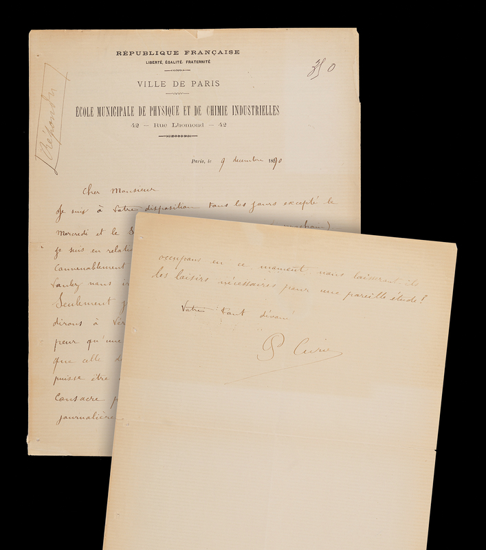 Lot 267 Pierre Curie Autograph Letter Signed on Microscopes