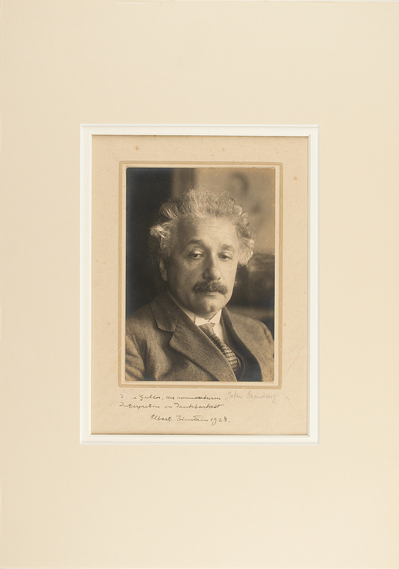 Lot 280 Albert Einstein Signed Photograph, Presented to Classical Pianist Youra Guller